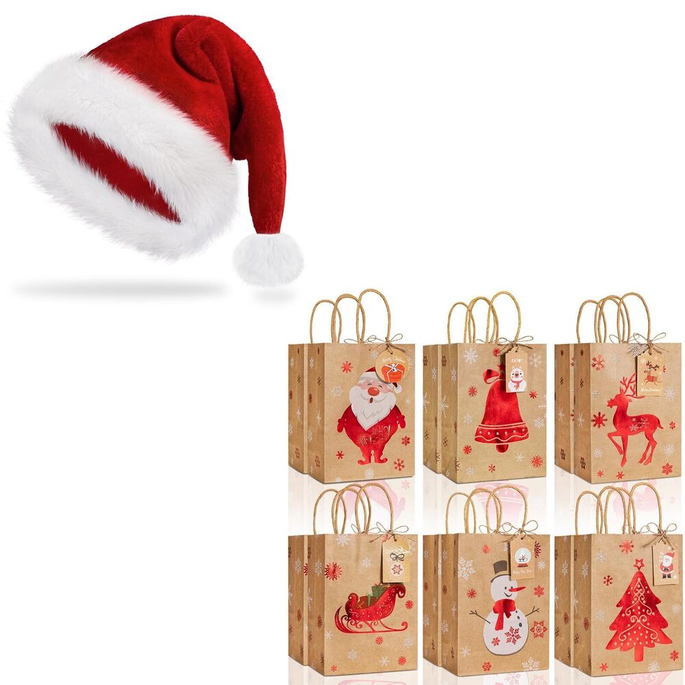 9714 Santa Hat Christmas Hats for Adults, Xmas Holiday Unisex Classic Santa